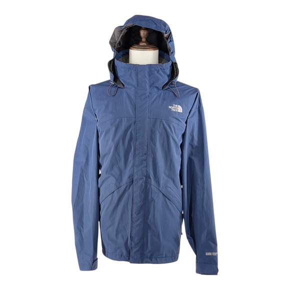 Gorp The North Face Gore-Tex Waterproof Hooded Shell Jacket Men L Blue Hiking - Picture 1 of 16
